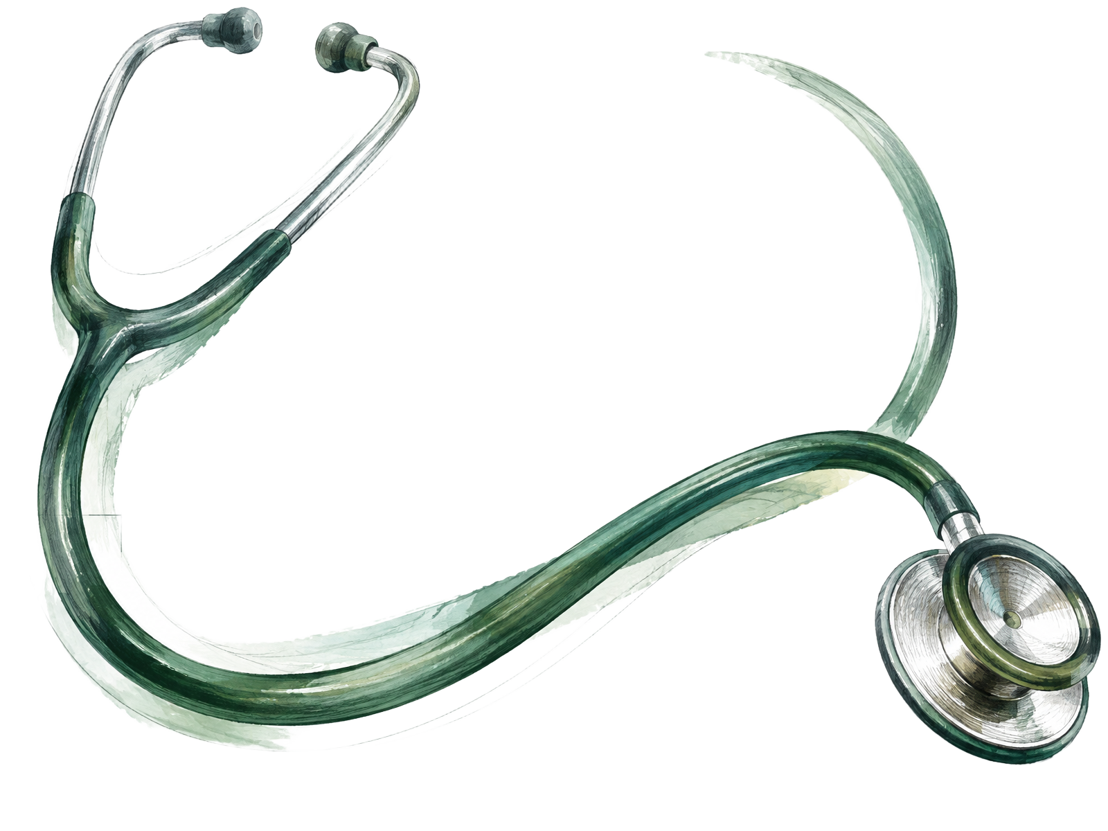 Hand-drawn stethoscope representing connected healthcare technology